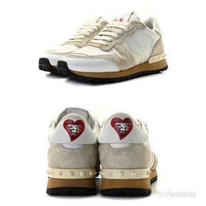Valentino Nappa Suede Camouflage L'amour Womens Rockrunner Sneakers